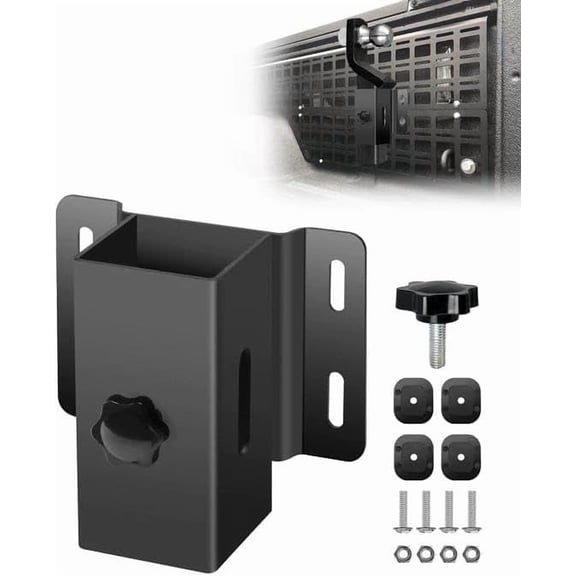 Hitch Holder Truck Bed, 2-inch Trailer Hitch Storage Bracket,  Fit for Molle Panel,Holds 200 Pounds