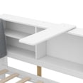 thumbnail image 5 of Twin Size Daybed with 2 Drawers & Storage Shelves, White Wood Platform Bed Frame with Hidden Storage Headboard, 5 of 7