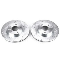 Power Stop Front Pair of Drilled and Slotted Brake Rotors JBR758XPR