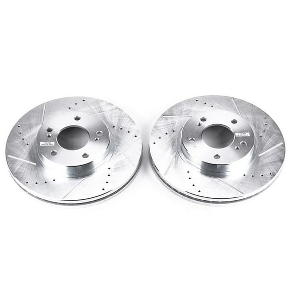 Power Stop Front Pair of Drilled and Slotted Brake Rotors JBR758XPR