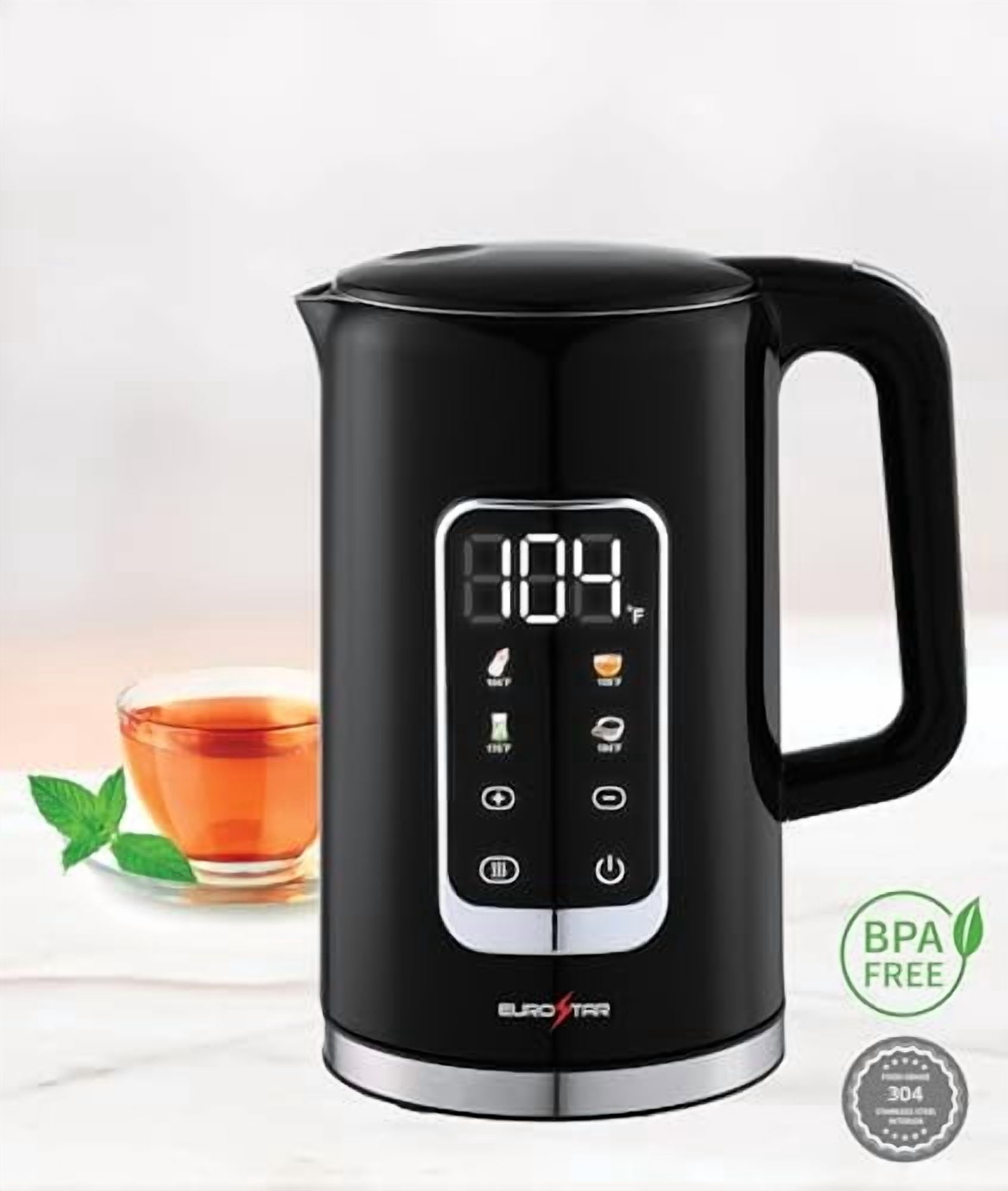 EUROSTAR EDK1770BK 1.7L Digital Electric Kettle, Black