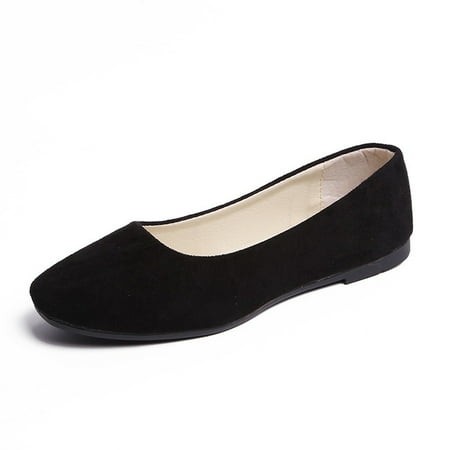 Baby Sweetie Women s Ballet Flats Classic Comfortable Slip-On Flats Wide Width Flat Shoes Lightweight Loafers Suede Dress Shoes