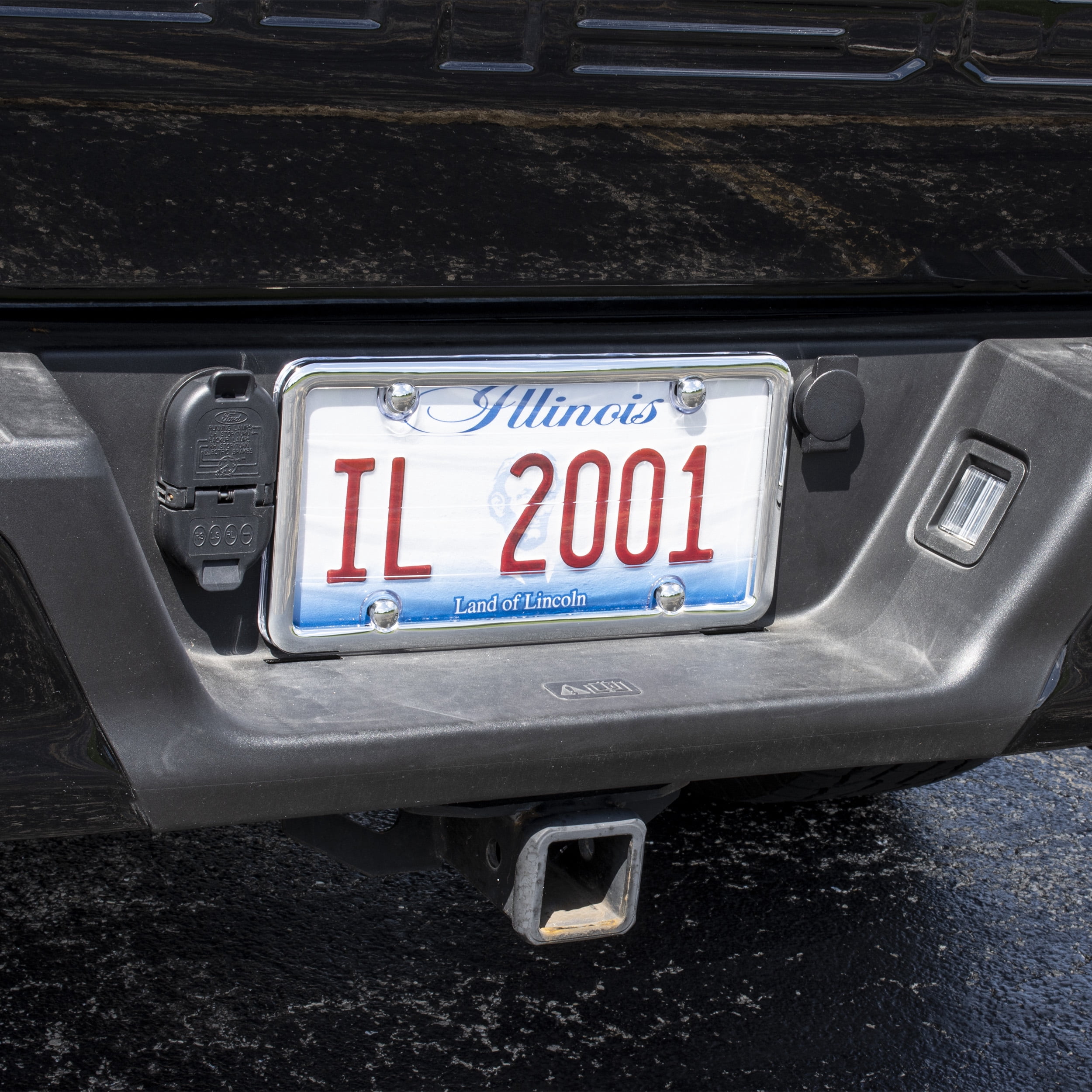 Auto Drive Chrome Anti-Theft License Plate Cover and Frame