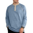 thumbnail image 4 of Timegard Long Sleeve Shirts for Men Collared Button V Neck Drop Shoulder Golf Shirts Fall Casual Loose Fitting Muscle Tee(Light Blue,XXL), 4 of 5