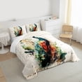 thumbnail image 3 of Homewish Animal Peacock Bedding Comforter Set 2pcs for Teens,Retro Vintage Aesthetic Twin Comforter Sets Microfiber,Abstract Watercolor Art Breathable Bedding Set,Microfiber Bedroom Decor, 3 of 8