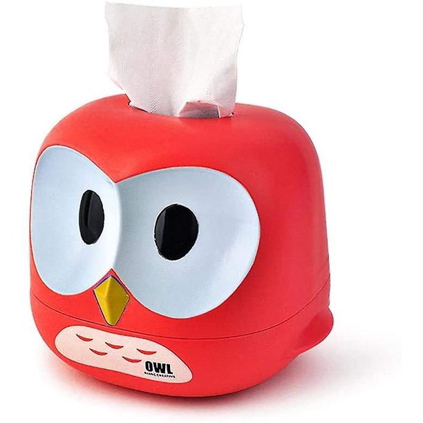Caja De Pañuelos De Plástico De Dibujos Animados, Caja De Almacenamiento De Pañuelos De Papel En Rollo De Búho Big Eyehawk, Caja De Pañuelos Faciales De Papel De Búho Lindo Creativo Para Baño, Dormito Afortunado Sencillez