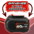 thumbnail image 2 of 2 pc Banshee 60V 2.5Ah 150Wh Lithium Ion Replacement Battery Compatible With Black & Decker 60V Max Tools LST560, LST560C, LSW60, LSW60C, and All Others, 2 of 9