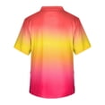 thumbnail image 4 of Domuza Scrubs for Men Top Tie-Dye Gradient V Neck Short Sleeve Working Uniform Big and Tall Soft Comfy Medical Scrub Tops with 3 Pockets Yellow 3XL, 4 of 4