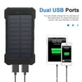 thumbnail image 6 of 20000mAh Solar Power Charger Outdoor Waterproof Dual USB Portable Battery Charger with LED Light for Phone, Pad, Android, Camera Black, 6 of 6