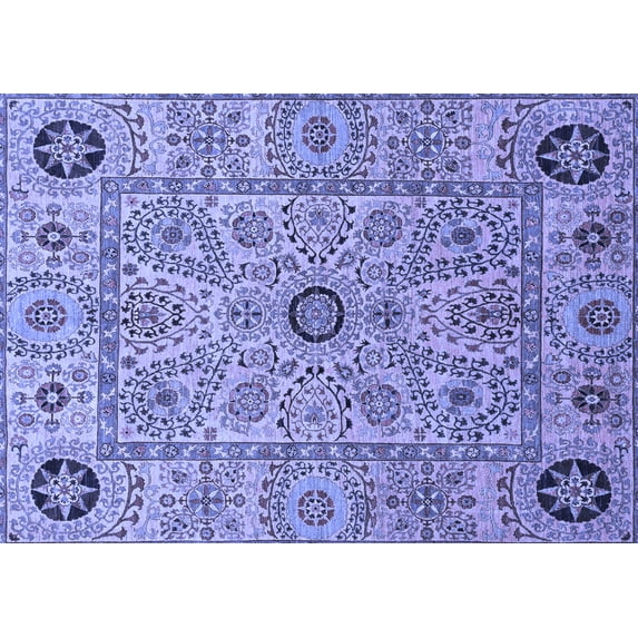 Ahgly Company Indoor Rectangle Abstract Blue Modern Area Rugs, 8' x 12'