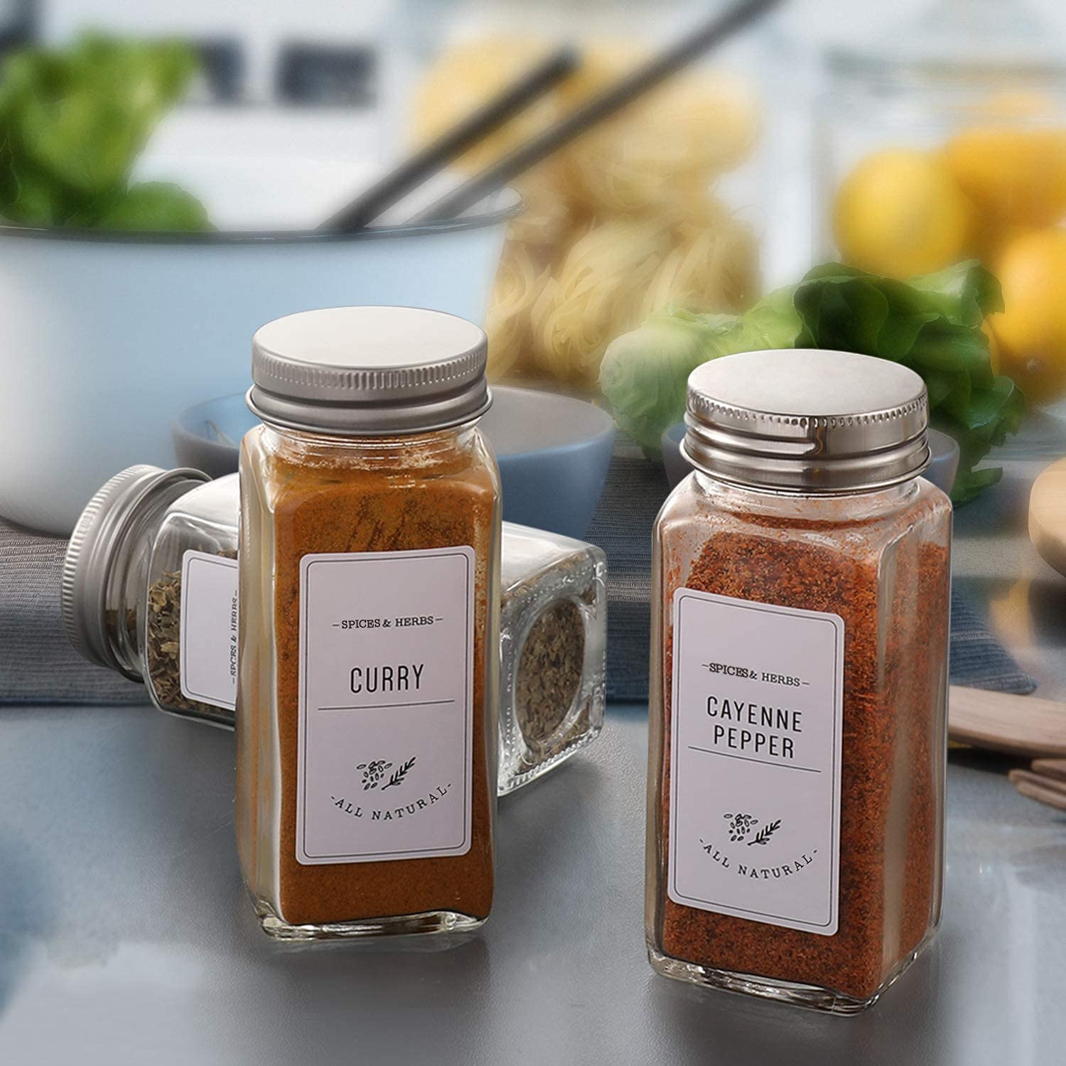 Kosbon Glass Spice Jars, 4 oz, 24-Pack with Shaker Lids photo 6