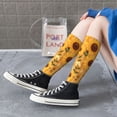 thumbnail image 6 of Balery Modern Wood Grain Sunflower Printed Novelty Socks Men's Women's Crew Socks Sports Socks Knee High Socks Cotton Socks Quirky and Cool Socks, 6 of 9