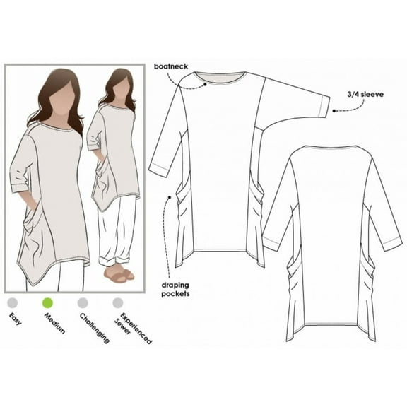 Style Arc Sewing Pattern Kaye Tunic Top Women