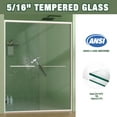 thumbnail image 3 of Aukfa 56-60"W x70" H Double Sliding Shower Door, Bypass Bathroom Sliding Door, 5/16" Tempered Glass, Chrome, 3 of 8