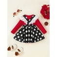 thumbnail image 3 of 6 Months Baby Girls Clothes 12 Months Girls 2PCS Romper Outfits Set Infant Girls Long Sleeve Top Strap Skirt Set Red, 3 of 10
