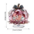 thumbnail image 2 of zhonghuaying 1 Pack Pink Halloween Pumpkin Rotating Ornament with Built-in Light, 6 Styles Hollow Ghost Floral Tabletop Centerpiece for Holiday Home Decor C, 2 of 4