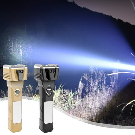 Portable LED Emergency Survival Flashlight with Window Breaker Magnetic Base Cutting Knife - USB Rechargeable Multi-Tool for Outdoor Camping Vehicle Safety and Emergency Preparedness (1 PCS )