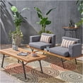 thumbnail image 2 of JERFIT Outdoor Acacia Wood Loveseat Sofa Set with Coffee Table, 2-Piece Water-Resistant Patio Furniture for Garden, Porch, Poolside, 2 of 10