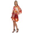 thumbnail image 3 of Bimba Printed Caftan Gown Maxi Robe Dress For Women Beachwear Short Swimsuit Cover Up, 3 of 7