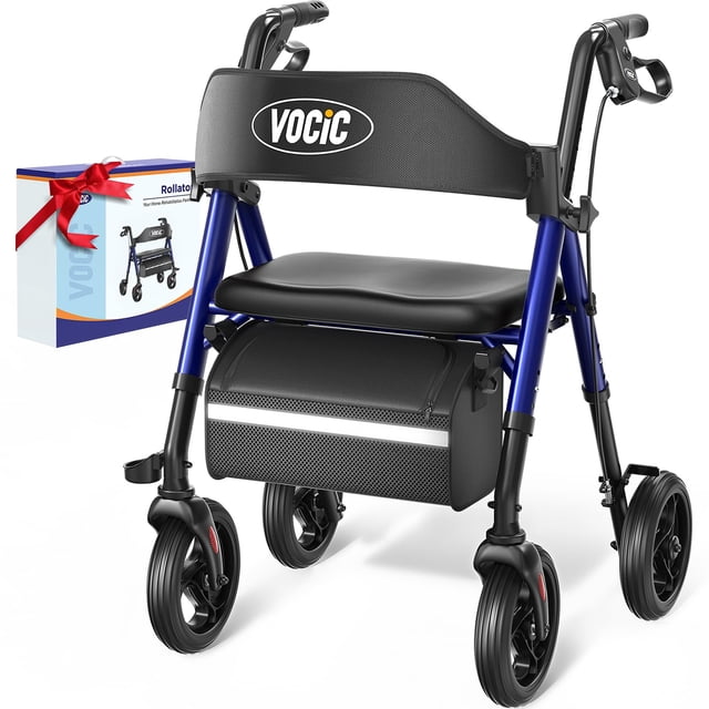Andador VOCIC Z21 con ruedas de 8", asiento, plegable, capacidad 159 kg