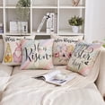 thumbnail image 4 of Easter Pillow Covers 18x18 Set of 4 Easter Blessing Eggs Flower Easter Pillows Decorative Throw Pillows for Spring Sofa Living Room Bed, 4 of 6
