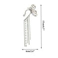 thumbnail image 3 of Pearl Rhinestone Tassel Earrings Ear Clip For Women Girls No Piercing Zircon Ear Clips Rhinestone Earrings Wrap Earrings For Women Womens Large Earrings Clip on Earrings for Girls 10-12 Earrings for, 3 of 4