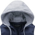 thumbnail image 4 of Puffer Vest Hoodie For Men Outdoor Winter Warm Thick Padded Vest Casual Stand Collar Hooded Outwear Sleeveless Jacket, 4 of 4