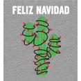 thumbnail image 4 of Feliz Navidad Christmas Cactus Adult Heather Gray Crew Neck Short Sleeve Tee-Medium, 4 of 4