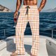 thumbnail image 1 of Pantalones de pijama largos para hombre, informales, con estampado a cuadros, holgados, deportivos, elásticos, rectos, vintage, con bolsillos, 1 of 6