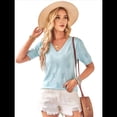 thumbnail image 3 of Suéter de Corta para Mujer, -Verano 2025, Moda, Elegante, Informal, Blusa de Punto Versátil Azul S, 3 of 6