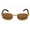 thumbnail image 4 of Sunglasses Men Brown Shades Small Rectangular Woody Fashion Street, 4 of 5