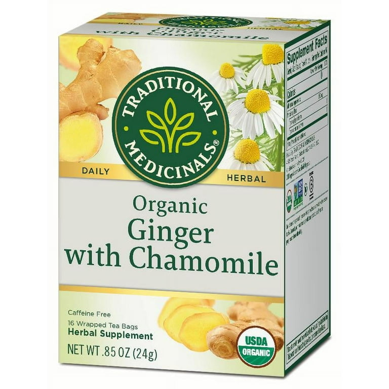 Traditional Medicinal Organic Ginger with Chamomile Herbal Tea