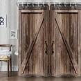 thumbnail image 2 of Old Barn Door Shower Curtain, Wooden Barn Door Garage Door American Style Decorations for Rustic Shower Curtains, Waterproof Bathroom Accessories with 12 PCS Hooks, 72X72 Inches, 2 of 6