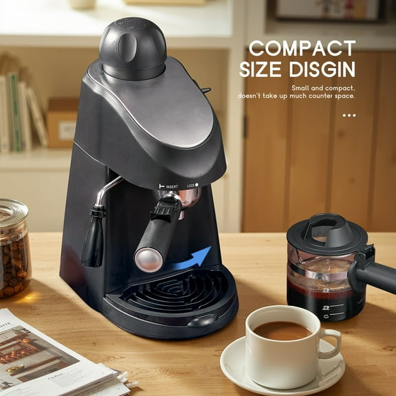 Espresso Machine - 3.5 Bar Pressure for Espresso & Cappuccino, Built-in Milk Frother & Steamer