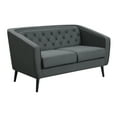 thumbnail image 4 of AC Pacific Mid-Century Modern Grey Polyester Tufted Tuxedo Arm Sofa Set, 4 of 7