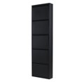 thumbnail image 4 of Flip Drawer Shoe Cabinet, Storage Organizer, Freestanding Shoe Rack, Wall Mounted No-Assembly (Black, 5 Drawer), 4 of 9