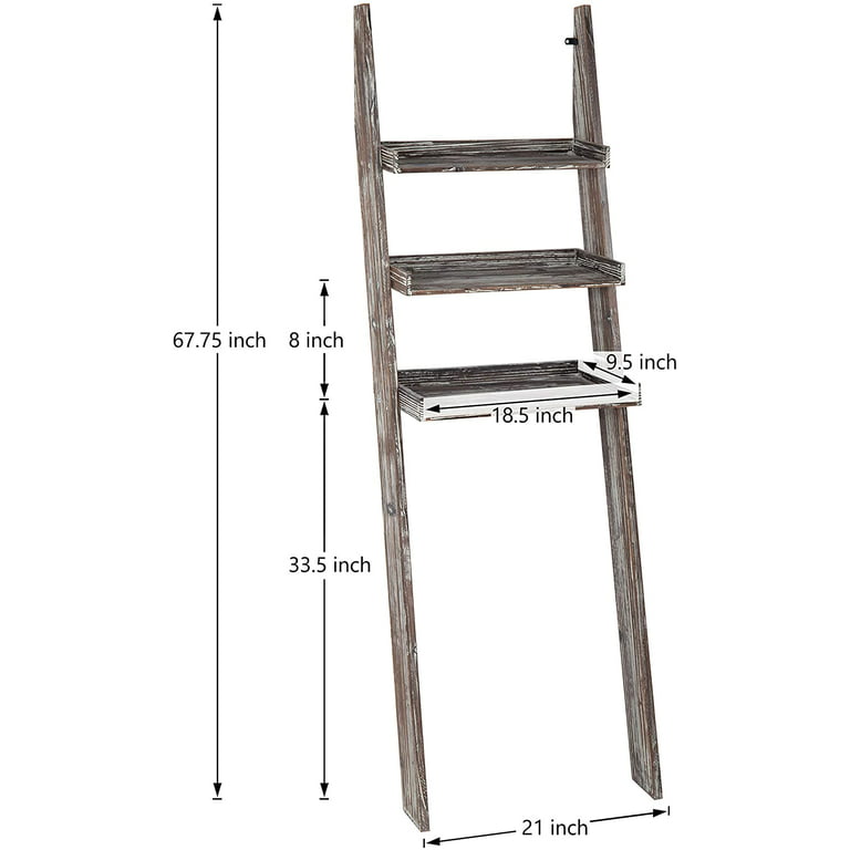 Whitewashed Wood Over-The-Toilet Ladder Shelf – MyGift