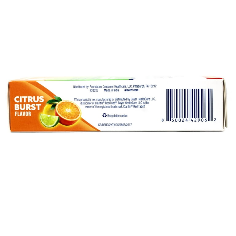 Alavert, 24 Hour Less Drowsy Allergy Relief Tablets, Citrus Burst