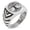 Silver, variant on Stainless Steel Celtic Knot Tree of Life Chevron Pattern Biker Style Polished Ring