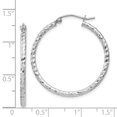 thumbnail image 2 of FB Jewels Sterling Silver Rhodium Plated D/C 2x30mm Hoop Earrings, 2 of 2