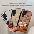 thumbnail image 6 of JTCASES for Samsung Galaxy S23 Ultra Case, Glitter Diamond  Ring Kickstand Mirror Backplane Make-up Women Girls Bling Luxury Phone Stand Cover Shockproof Anti-fall, Gold, 6 of 11