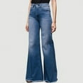 thumbnail image 5 of Dezsed Wide Leg Jeans for Women, Mom Jeans High Waisted,Loose Long Baggy Denim Jeans for Office and Casual, 5 of 5