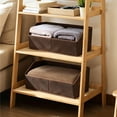thumbnail image 4 of DIMJ 6 Pack Boot & Shoe Boxes with Handles, Coffee Non-Woven Fabric Open Home Storage Bins, Trapezoid Foldable Baskets for Bedroom Shelves and Home Organization, 4 of 9