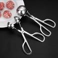thumbnail image 4 of QualitChoice Meatball Maker Stainless Steel Meatballs Clip Multifunctional Food Clips Vegetable Cookie Doughs Making Home Barbecue Silver Small Silver Big, 4 of 6