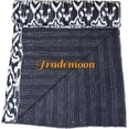 thumbnail image 4 of Indian Handmade Ikat Pattern Cotton Kantha Quilt (Twin Size - 60" x 90"), 4 of 5