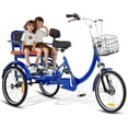 thumbnail image 6 of Linor Adult Tricycle with Rear Seats, 20" 3-Wheel, Front and Rear Baskets, Trike for Seniors, Blue, 6 of 11