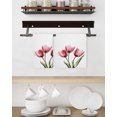 thumbnail image 3 of Pink Tulips Kitchen Dish Towels for Drying Dishes Set of 4, Green Leaf Country Flower White Botanical Waffle Weave Microfiber Hand Tea Bathroom Towels Quick Dry & Absorbent Towel 15.7x23.6, 3 of 7