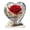 Red, variant on 2D Rose Heart Figurine Decorative Ornament, Acrylic Rose Heart Statues, Living Room Centerpiece Acrylic Heart Sculpture Statue for Home Office Table, 1 Pcs, 6.29x5.9"
