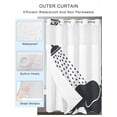 thumbnail image 4 of No Hook Shower Curtain with Snap-in Liner, Elephants Showering Waterproof Fabric Bathroom Curtains, Modern Abstract Art Funny Animals Bath Curtains & Mesh Top Window Stand Up Stall 36"x72", 4 of 9