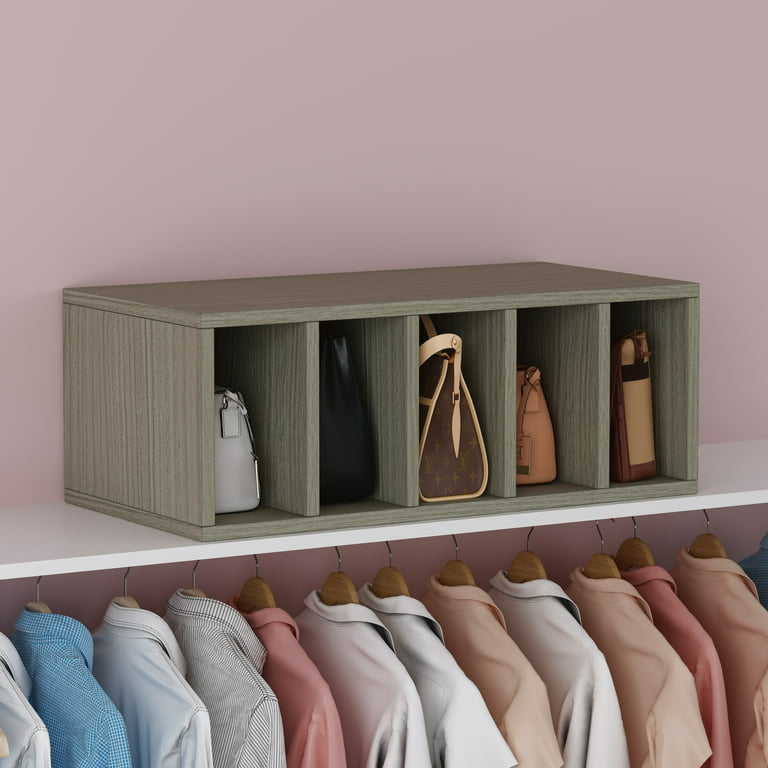 Way Basics Purse Organizer - Clutch Bag Wallet Storage Solution for Closet  Dresser Bedroom, 5 Sections, Grey 